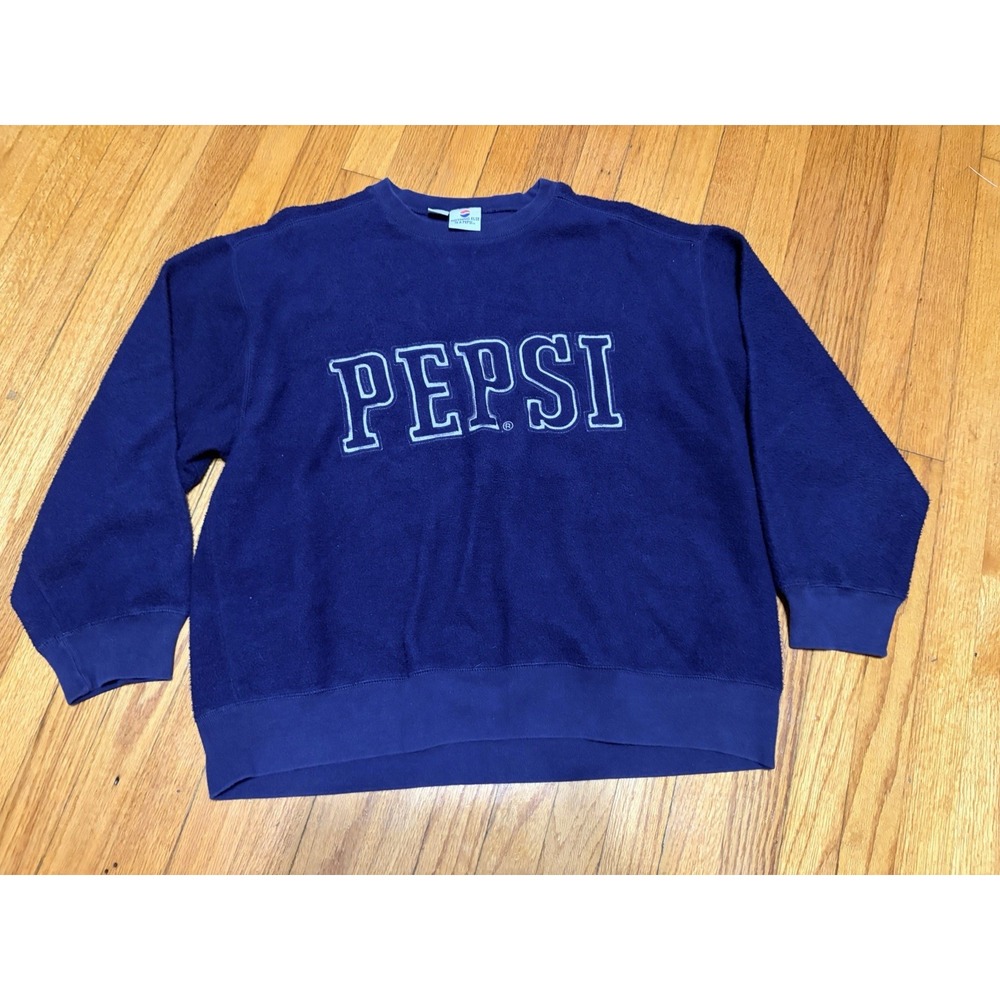 Vintage Pepsi Cola Pop Soda 90s Fleece Crewneck Sweatshirt Men's Size XL